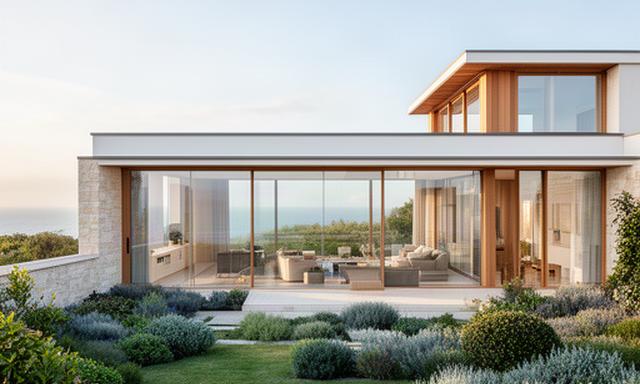 Contemporary Devon coastal home with large windows and a landscaped garden